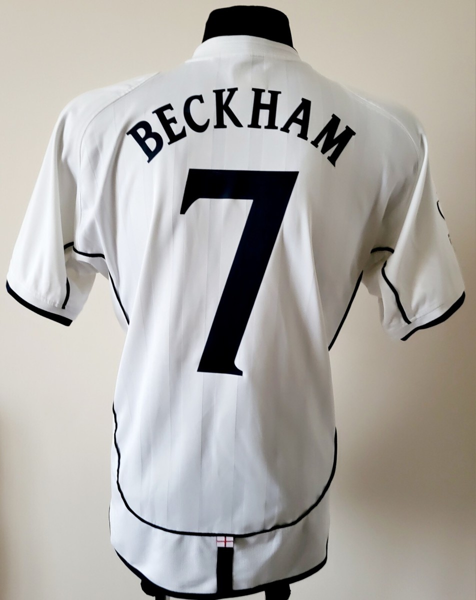 England 2001 - 2003 Home football Umbro shirt #7 Beckham size