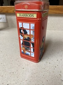 Harrod’s Telephone Kiosk Bank Tin /2004/unopened With Toffees