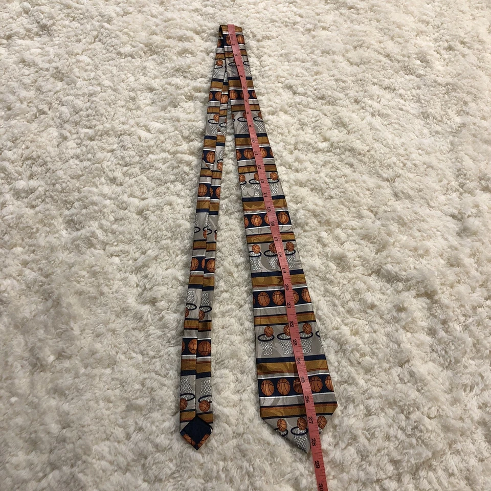 Fratello Hecho a Mano Para Hombres Corbatas Baloncesto Anillo Impresión Multicolor Decoración Arte Foto 2 de 4