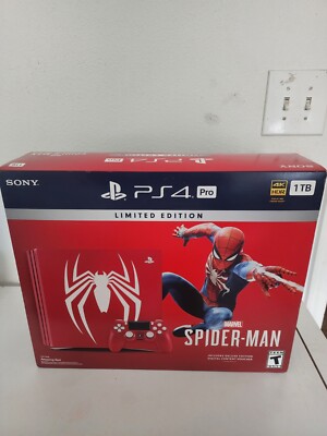 New Sony PlayStation 4 Pro PS4 1TB Spider-Man Limited Edition Console System