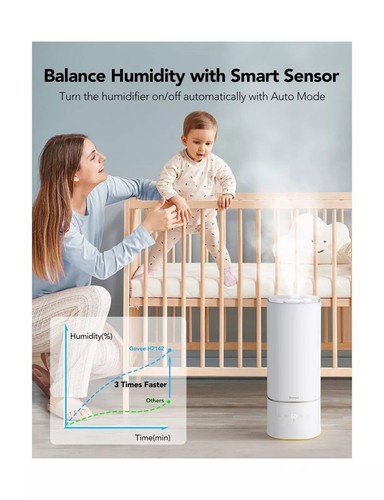 Govee 6L Smart WiFi Humidifiers for Bedroom Large Room Plants, Top Fill Cool ... - Picture 3 of 9