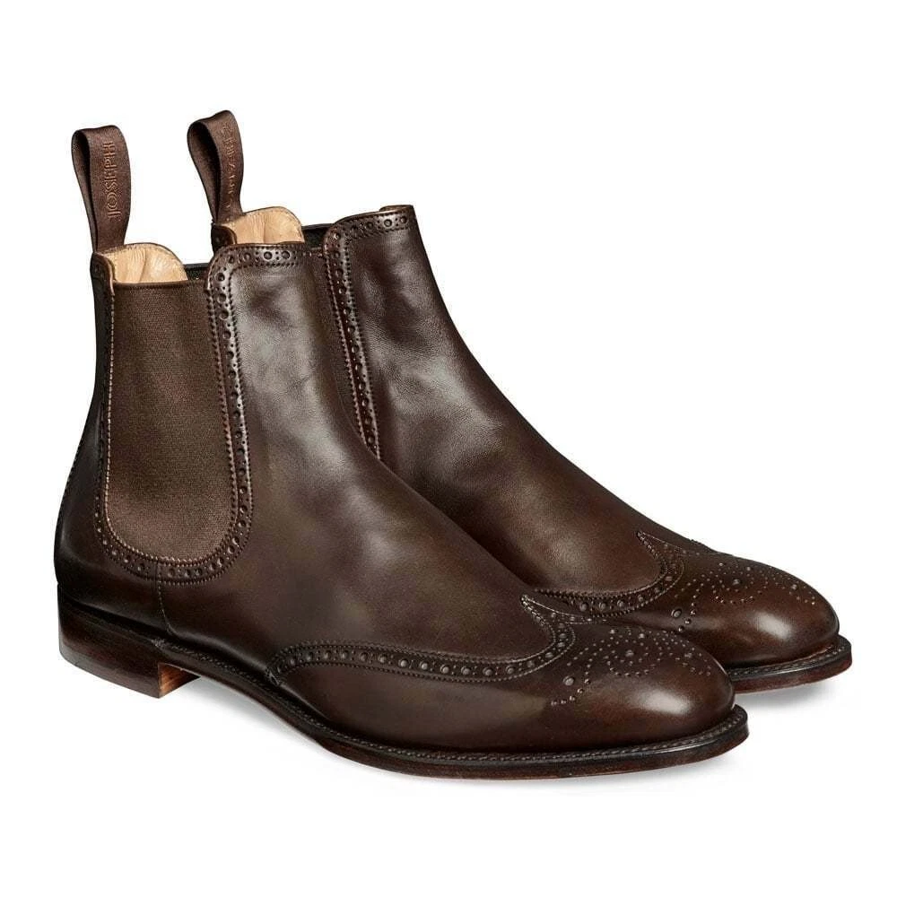 Handmade Men's Genuine Leather Ankle Chelsea Oxford Brogue Wingtip Boots 7 to 17