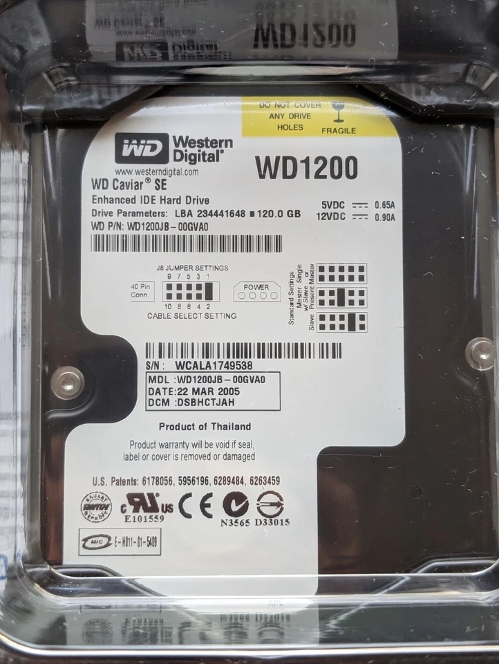 Western Digital 120 GB EIDE Hard Drive with 8MB Cache New In Original Packaging - Image 3 of 4