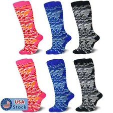 2 Pairs Compression Socks Stockings Knee High Womens Mens 20-30 mmHG S/M - X/XL