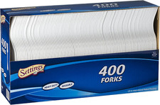  400 Count  Plastic White Forks, Practical Disposable Cutlery, Great for Thanks