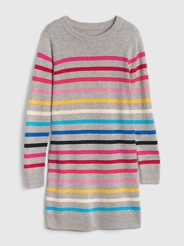 Long Sleeve Crew Neck Sweater Dress 