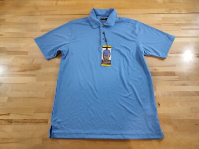 Men's Bolle Short Sleeve Performance Polo Shirt Blue Size Small