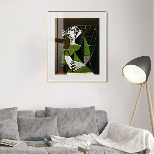 Framed Canvas Art 1951 Femme au chignon assise by Pablo Picasso Home Decorations - Picture 2 of 12