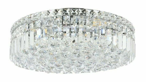 Crystal Chandelier Flush Mount Bathroom Bedroom Chrome Light Fixture 20" - Picture 3 of 9