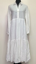 ABITO MIDI ZARA CON RICAMO TAGLIATO BIANCO SS24 TAGLIE XS-XL REF. 2430/663