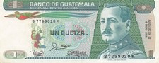 Guatemala  1  Quetzal  6.1.1988  Series  B - K   Circulated Banknotes PPZ 3