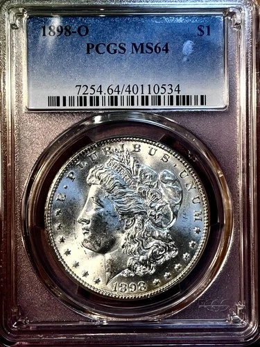 1898 O   MORGAN DOLLAR PCGS CH BU +  BEAUTIFUL COIN START .99