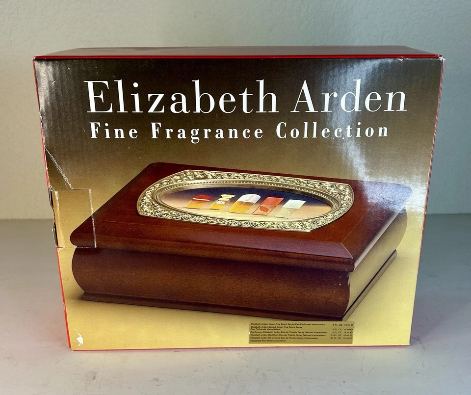 5 Pc Elizabeth Taylor Arden Gift Set Perfume Eau de Toilette w Jewelry Photo Box - Image 2 of 4