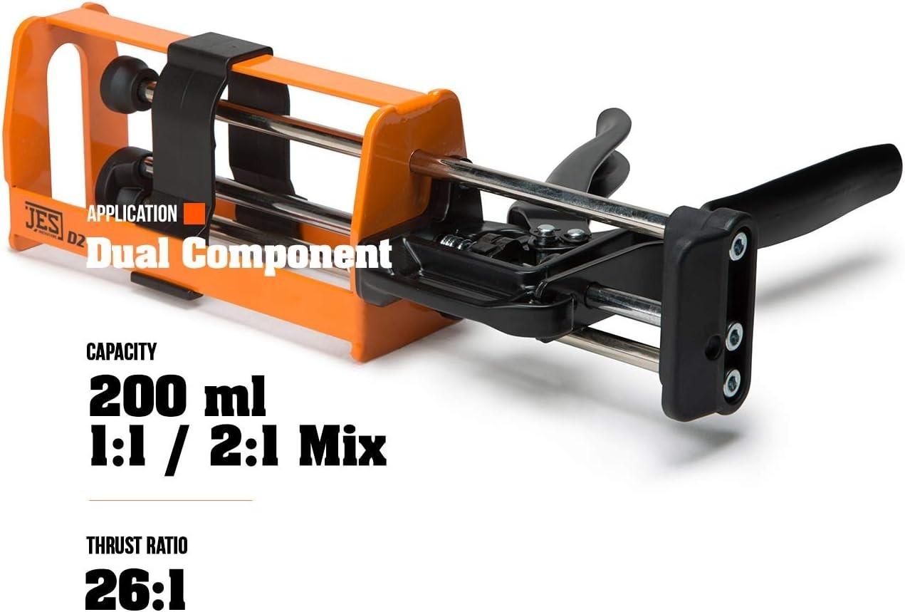 Professional 200 ml Dual Component Gun: 26:1 Thrust Ratio for Smooth Application