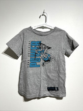 Kids Size 5-6 - AFL - Port Adelaide Power Grey Unisex Tee - VGC - Go Port !