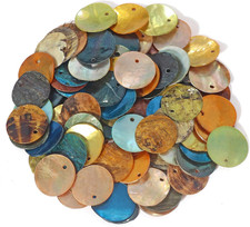 Shell Beads 150Pcs Natural 15Mm Flat round Mussel Shell Coin Drop Charm Beads wi