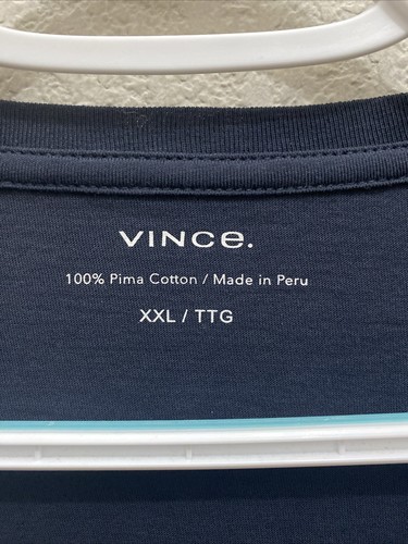 NEU Vince 2XL Herren schwarzes T-Shirt Rundhalsausschnitt Langarm neu mit Etikett $ 75 - Bild 2 von 7