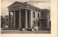 BEAUFORT SC Graded School Classical Architecture Bicycle South Carolina Postcard