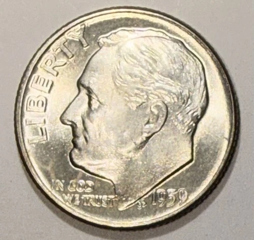 1959-D Roosevelt Silver Dime Coin Brilliant Uncirculated