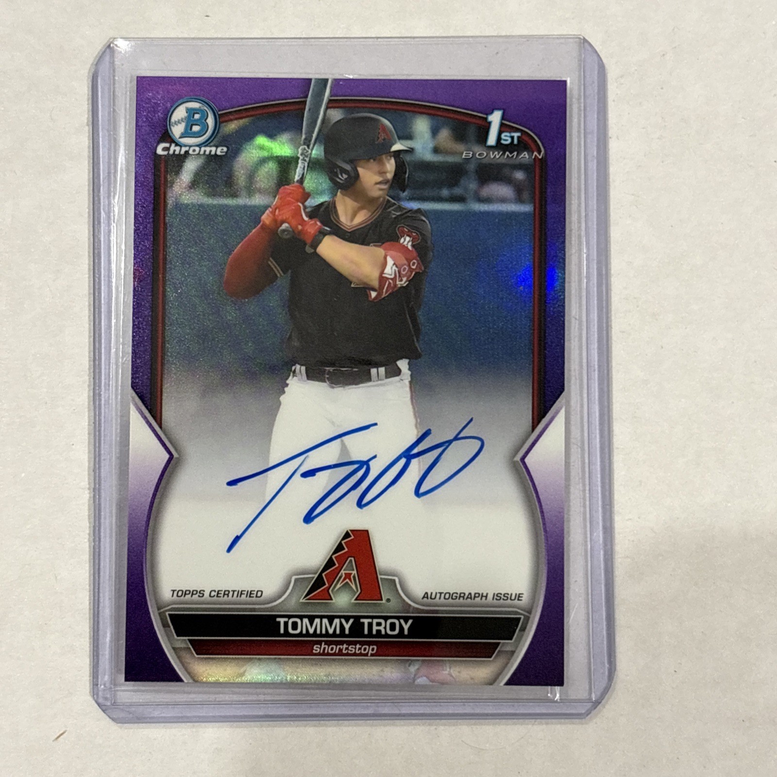 2023 Bowman Chrome TOMMY TROY Purple Refractor Auto #'d 250 1st BL1