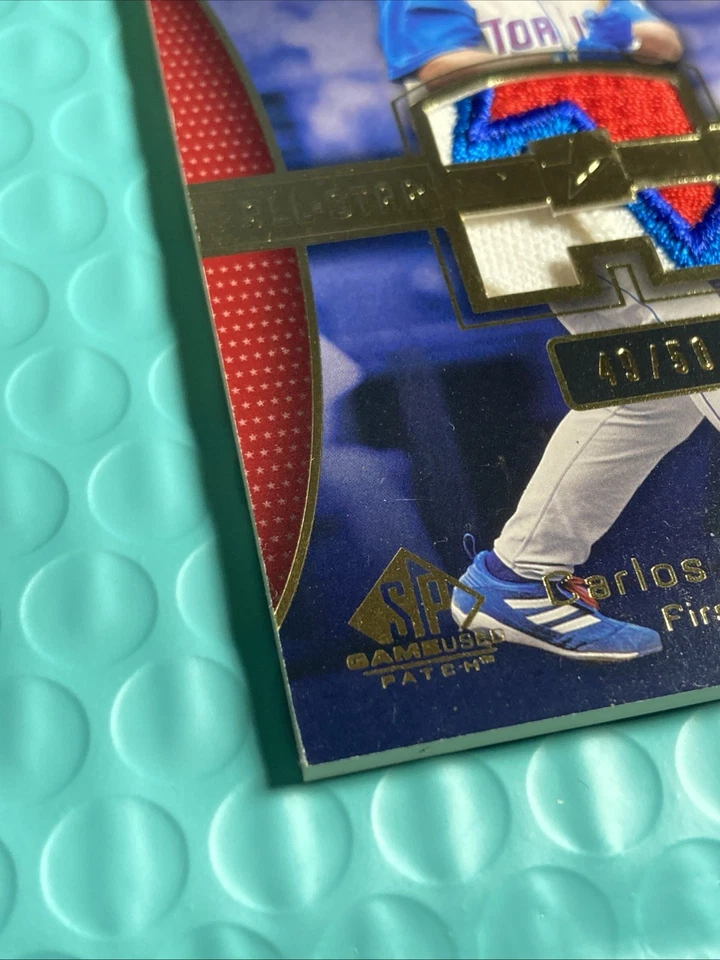 2004 Upper Deck SP All Star Game Used Patch Blue Jays Carlos Delgado # 49 / 50 - Image 3 of 4