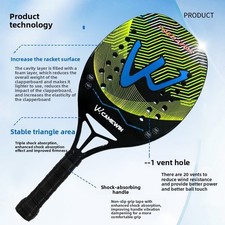 Racchetta da Beach Tennis e Padel in Carbonio 12K, Paddle di Qualità Premium