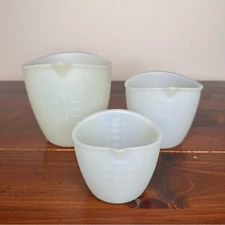 Set of 3 Frosted Plastic Measuring Cups Kitchen Baking Cooking Tool Set