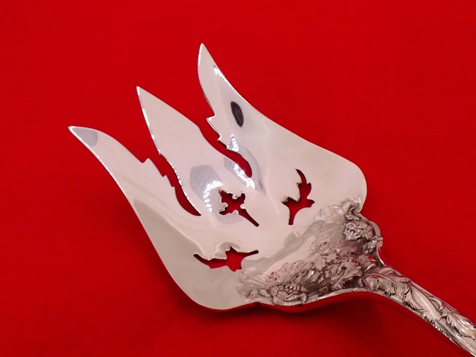 Tenedor para servir verduras masivas desarmado amor plata esterlina Reed & Barton OU-19 Foto 2 de 4