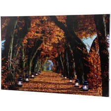 Northlight LED Lighted Fall Candle with Berries Canvas Wall Art 23.5 x 15.75