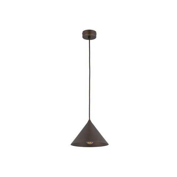 HäNgelampe Pendelleuchte Metall E27 Braun Ø 19 Cm H: Max. 155 Cm Verstellbar-image