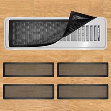 Floor Register Vent Cover, 2"x10" Magnetic Air Screen Mesh 2"x10", Black