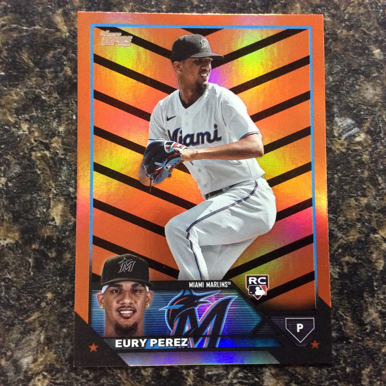 2023 Topps Update Series - Eury Perez #US139 Orange & Black Foil (RC)
