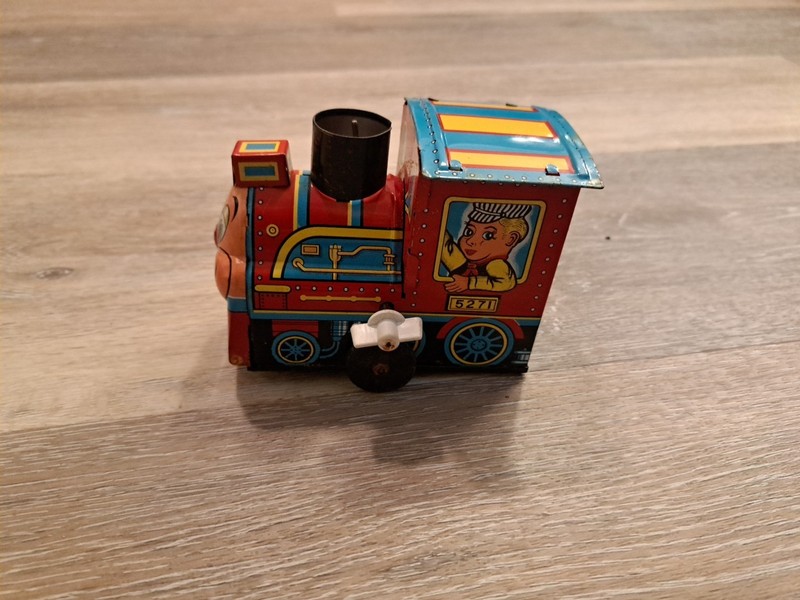 Vintage Tin Wind Up Toy Friction Train Locomotive Made In Japan OEM