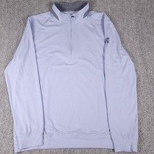 Straight Down Pullover Mens XL Light Blue 1/4 Zip Golf UPF 50 Stretch Layer