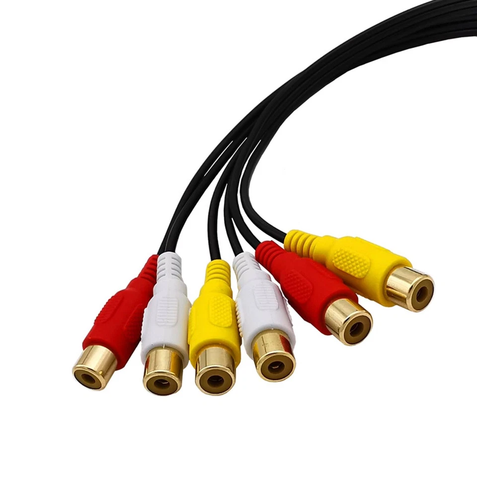 3 RCA Male Jack to 6 RCA Female Audio Video Av Adapter Cable For DVD CD Player Y - Image 2 of 4