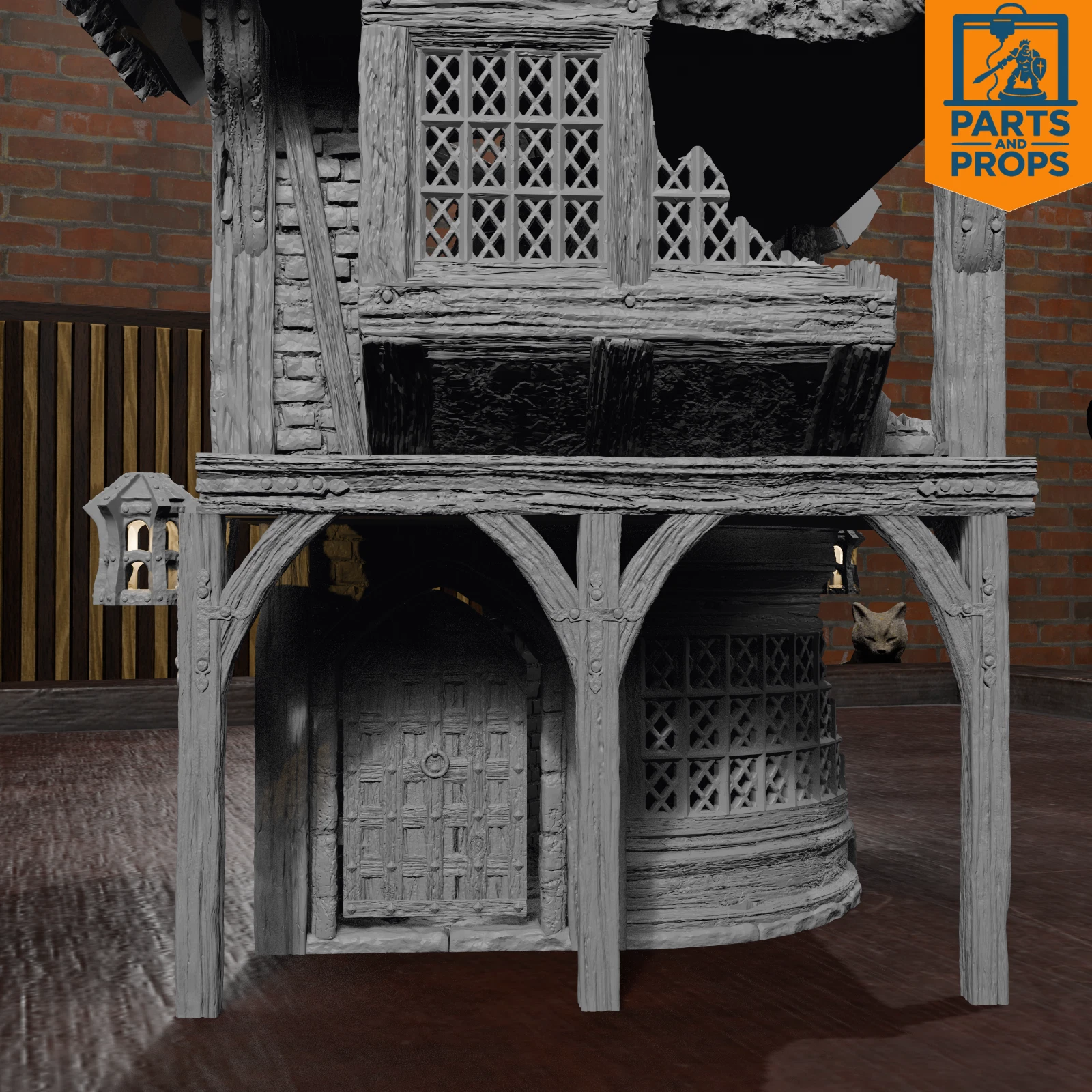 Helwick Shop 5 Ruin 3D Printed Terrain - Fantasy High Street Shopfront Building, 28-32mm Tabletop Wargaming & RPG Scatter Scenery - photo 4