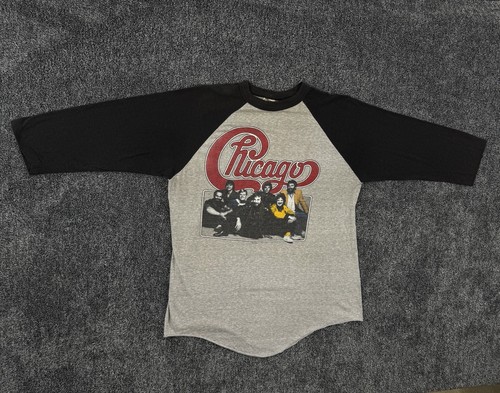 Vintage 1983 Chicago Band Tour Raglan Baseball T-Shirt XL Winterland USA 50/50