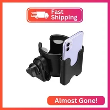 Suranew Universal Stroller Cup Holder, Adjustable Drink Holder with Phone Holder