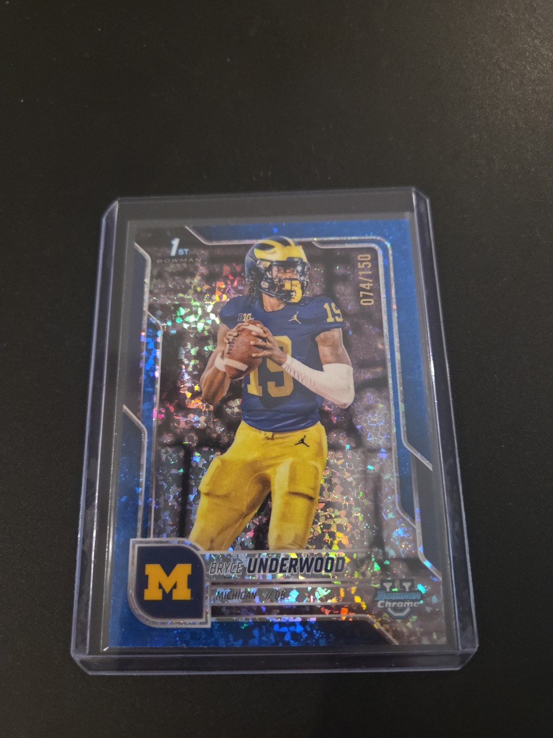 2025 Bowman Chrome U Bryce Underwood 1st Blue Mini Diamond /150 Michigan