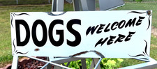 Vintage Rustic Primitive Metal DOGS WELCOME Home Park Store Hand Painted Sign