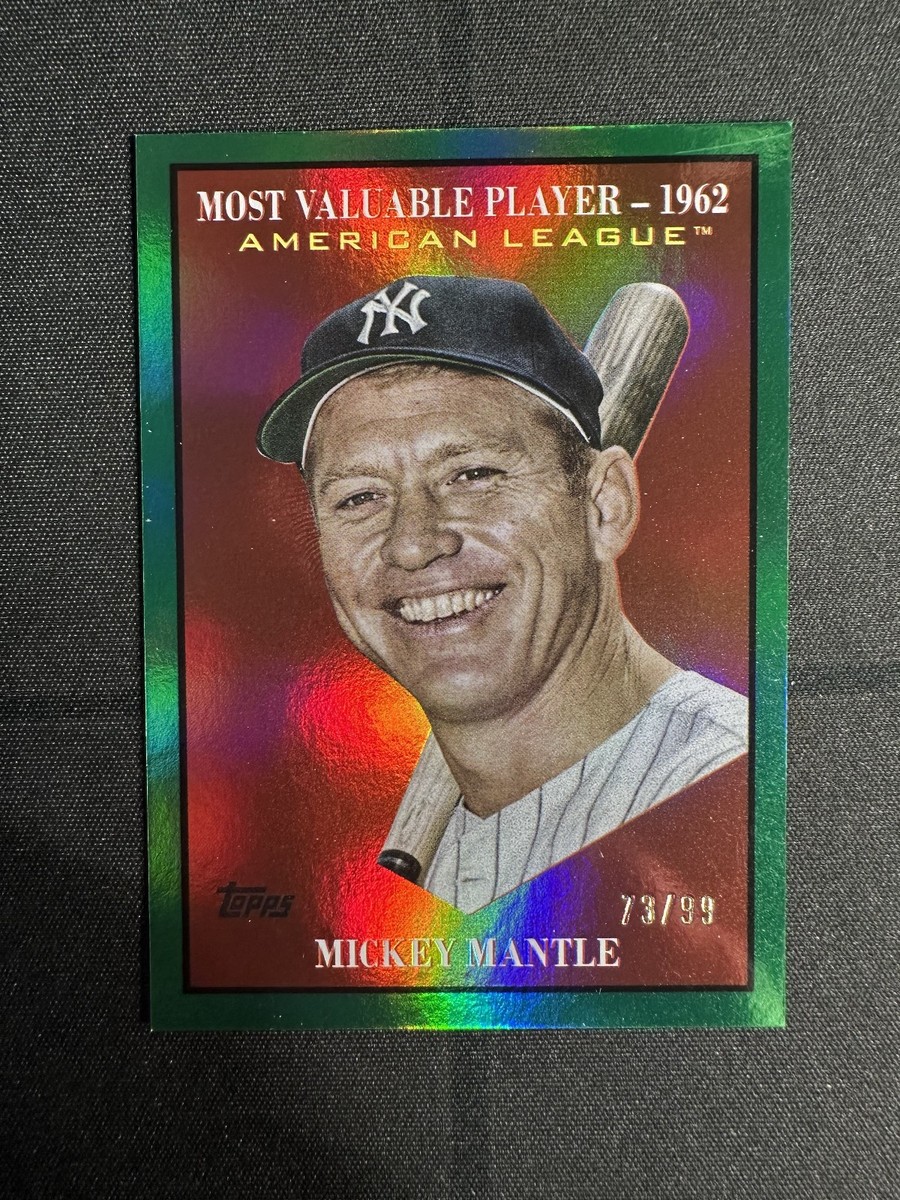Mickey Mantle Green Foil 73/99 Refractor 2025 Topps Update 1962