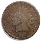 1873 Indian Head Penny Cent Closed 3 Good (G) Details