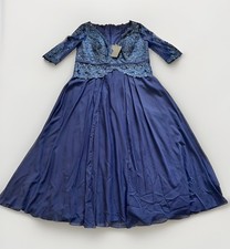 NWT JJs House Lace Chiffon Mother Of The Bride Dress Dusty Blue Gray Sz 22 Gown