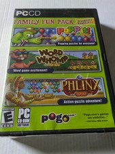 Family Fun Pack PC CD-ROM Juegos 2006 Poppit! Word Whomp and Phlinx nuevo en paquete