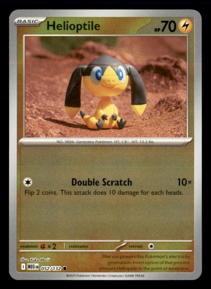 Helioptile 052/132 Common Mega Evolution Pokemon Reverse Holo Near Mint