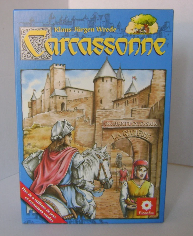 Jeu de société CARCASSONNE avec extension la Riviere Hans im Glück comme neuf - Photo 1/4