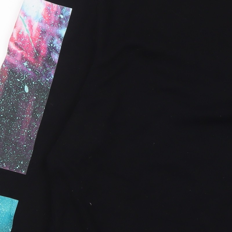 River Island Men's Black Space Print Long Sleeve Graphic Top L image 10
