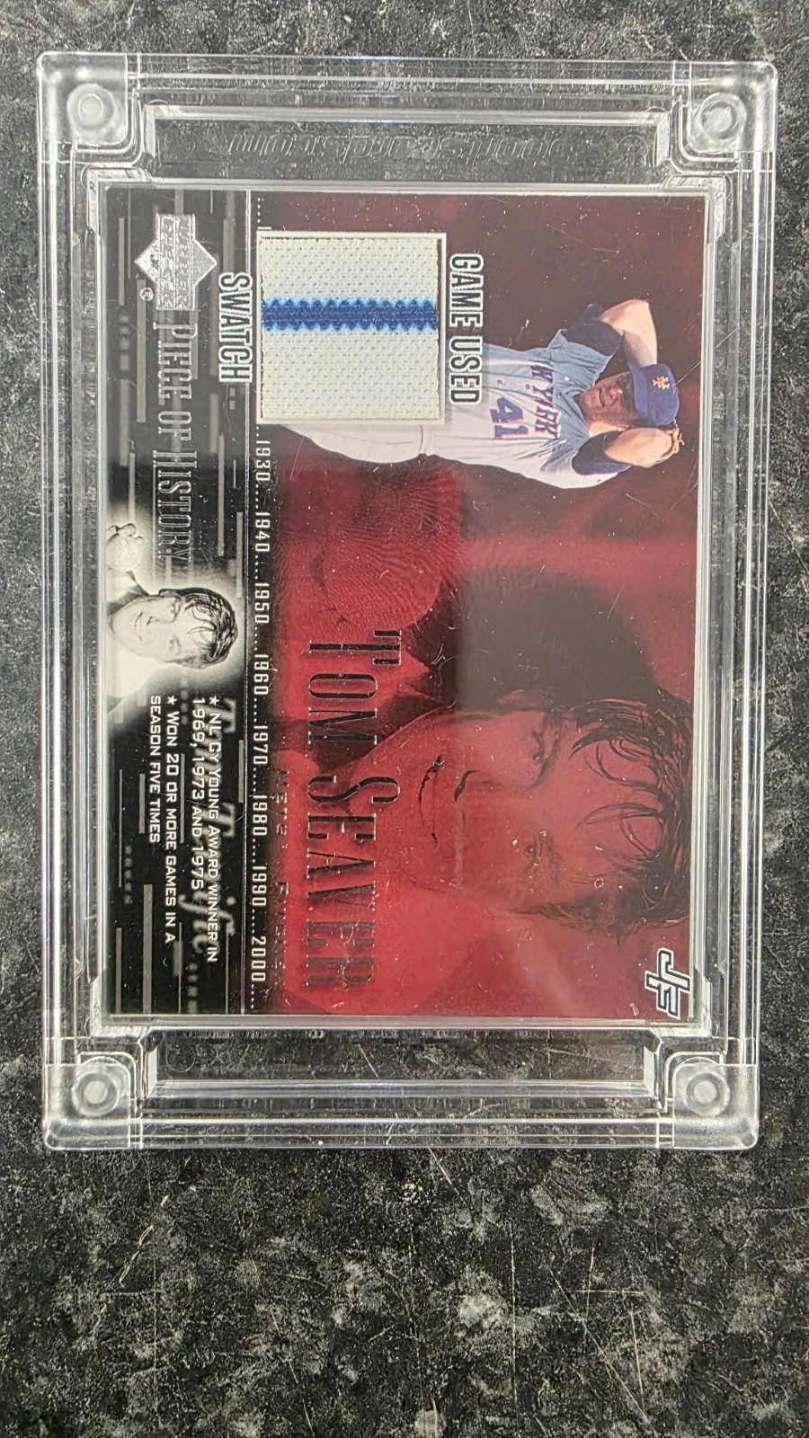 2022 JERSEY FUSION TOM SEAVER NY METS PINSTRIPE GAME USED HOF JERSEY