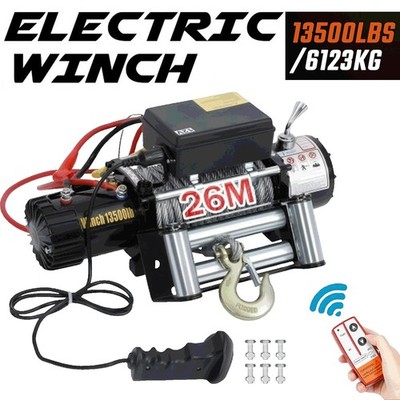 12V Elektrische Seilwinde mit 6123KG 13500LBS Motorwinde Seilzug Winde 4500 W DE
