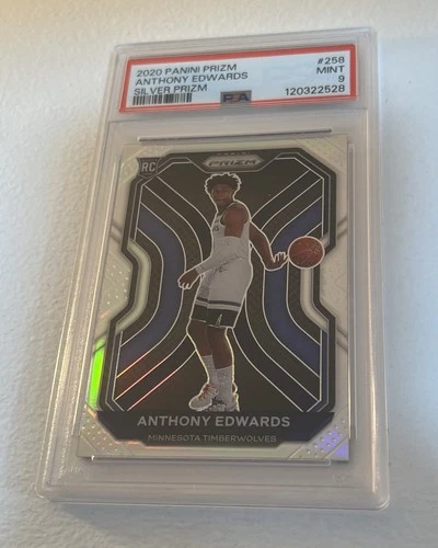 2020-21 Anthony Edwards Panini Prizm Silver Rookie #258 Psa 9